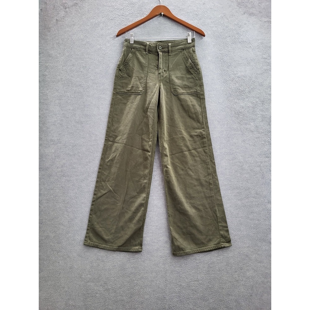 American Eagle Green Super High-rise Baggy Wide Leg Jean
